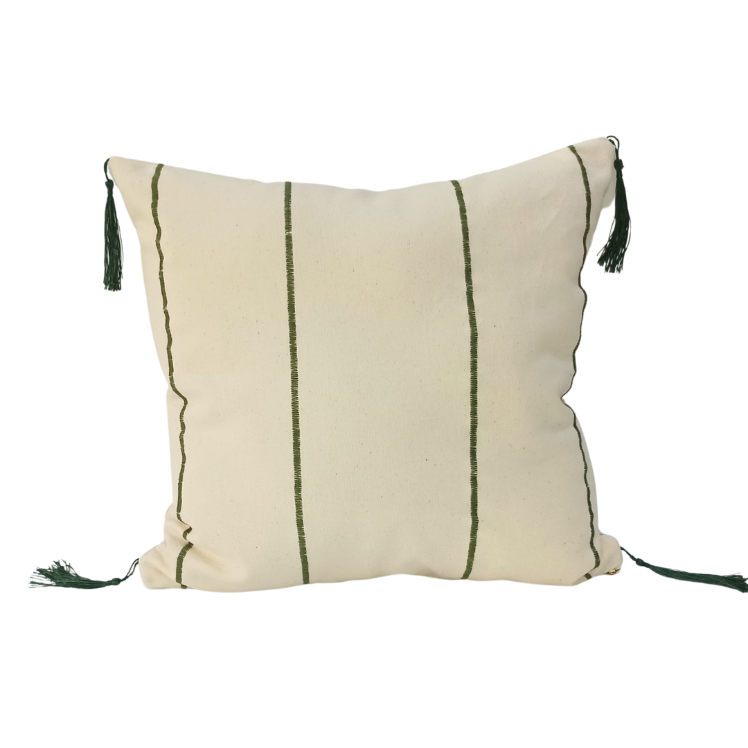 jeté décoratif brodé olive Coussin décoratif jeté classe Chic au style bohème chic, idéal pour lit, fauteuil ou canapé.