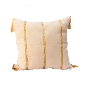 Coussin décoratif jeté classe Chic au style bohème chic, idéal pour lit, fauteuil ou canapé.