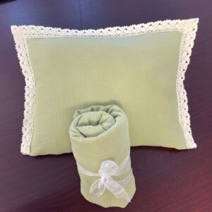 Duo lit bébé – Gaze de coton Sauge