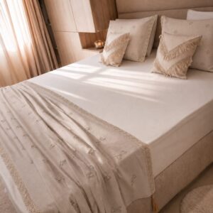Plaid et deux taies d’oreiller